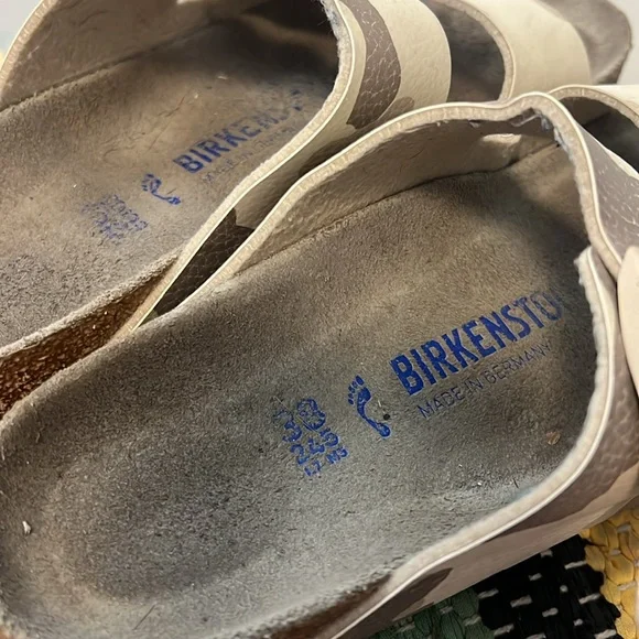 Brand: Birkenstock | Camo Print Leather Sandals - Picture 6 of 7